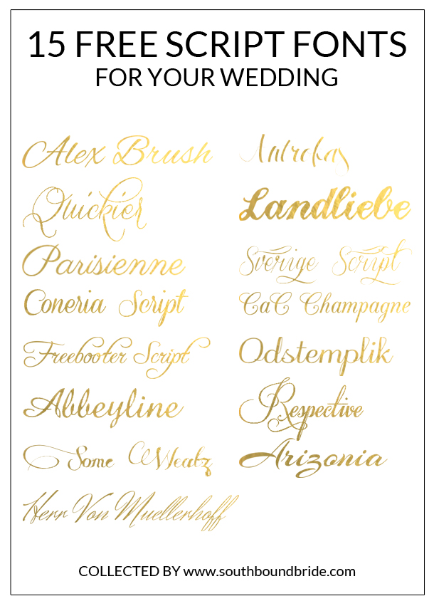 15 Free Script Fonts For Your Wedding Southbound Bride