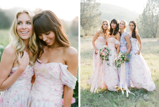 Pastel Floral Print Bridesmaid Dresses by PPS Couture - SouthBound ...