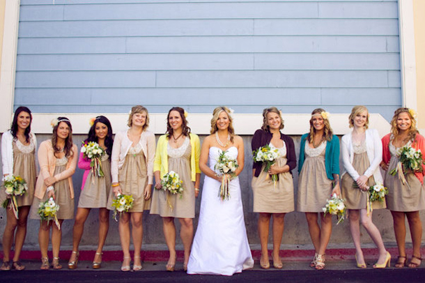 Bridesmaids in Cardigans