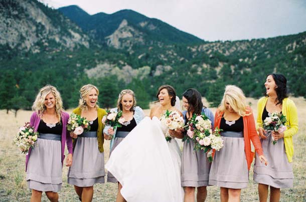 Bridesmaids in Cardigans