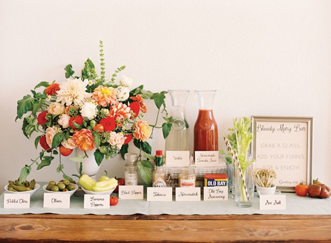 Brunch bryllup Bloody Mary Bar