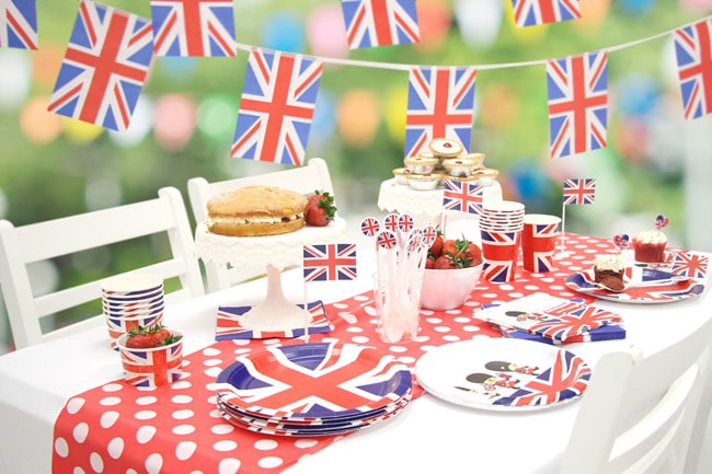 London Union Jack British Royal Wedding Themed Bridal Shower Decor