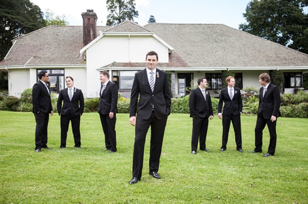 Groomsmen in Black Suits