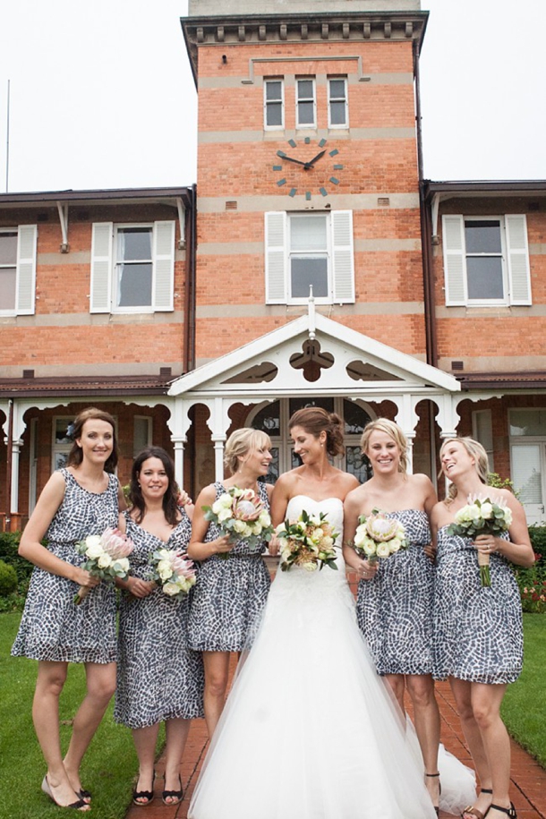 Bridesmaids in Animal Print Dresses