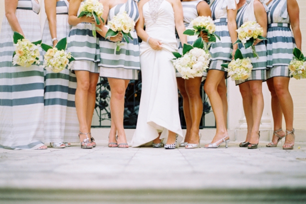 Striped store bridesmaid dresses