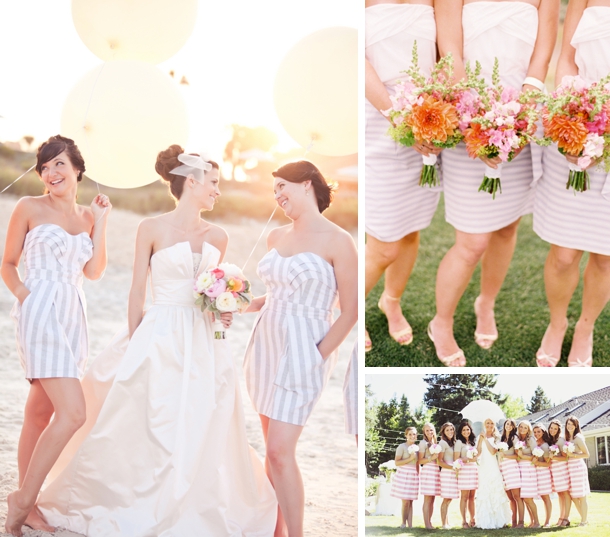 Striped Bridesmaid Dresses Wedding 5