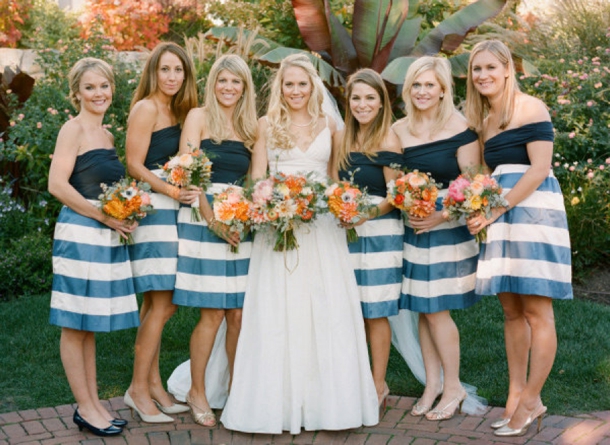 Striped Bridesmaid Dresses Wedding 2