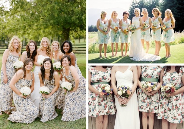 floral print bridesmaid dresses