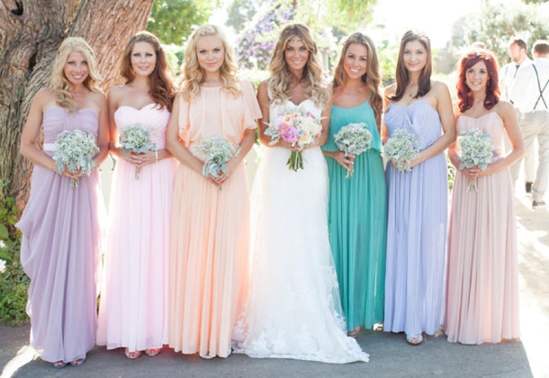 Bridesmaid dresses best sale pastel colours