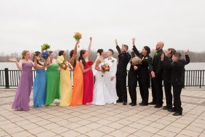 rainbow wedding ideas bridesmaids