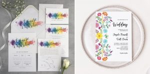 rainbow wedding invitation
