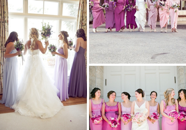 red ombre bridesmaid dresses