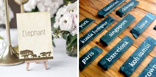 Unique Creative Wedding Table Name Signs from Etsy