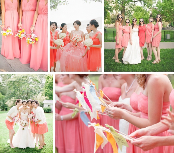 navy and peach bridesmaid dresses