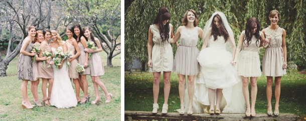 Sweet Mismatched Neutral Bridesmaid Dresses