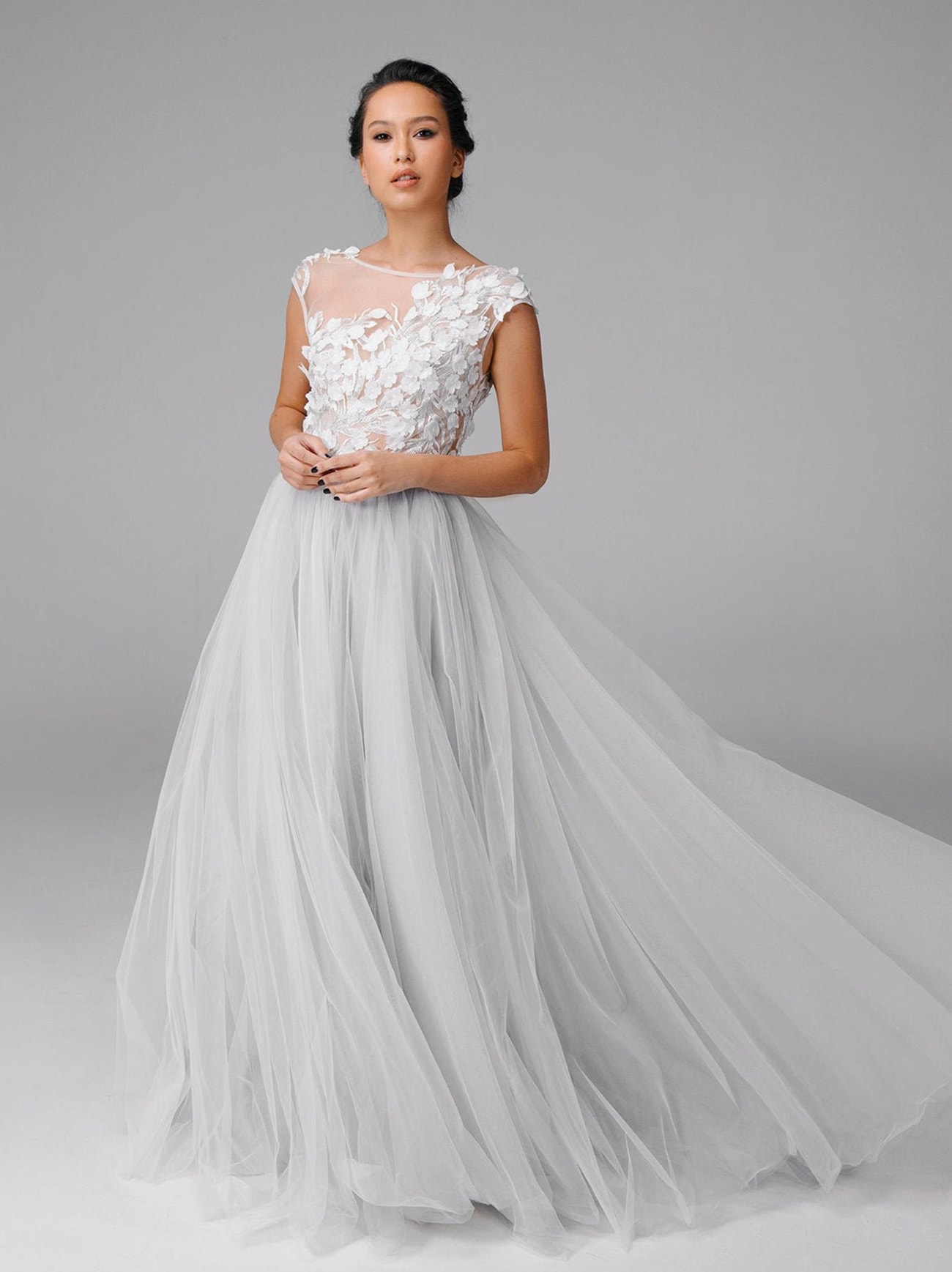 Simple square neckline wedding dress – Leighton • Piondress