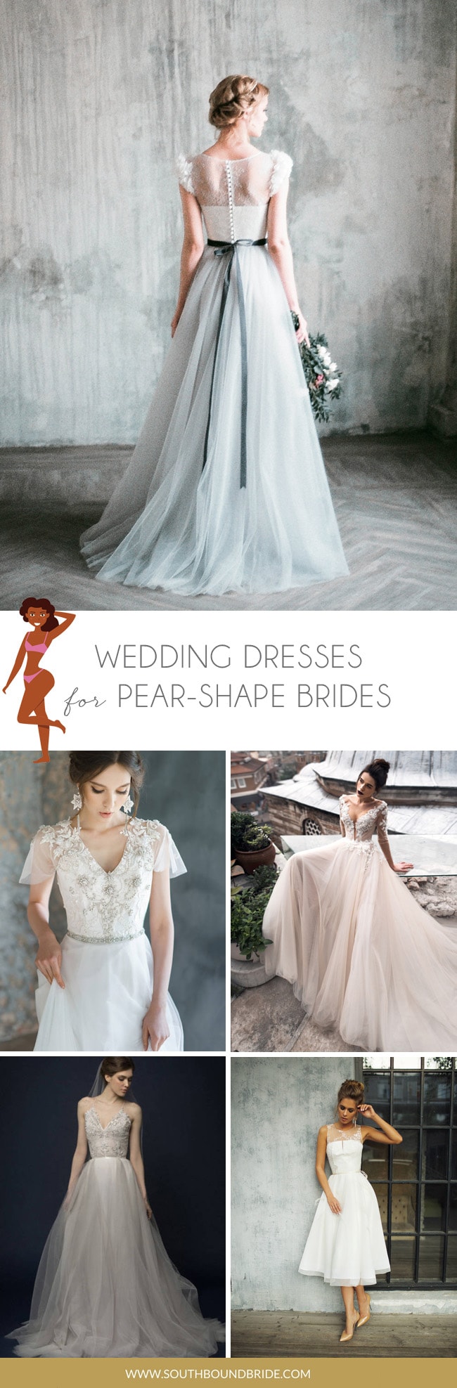 Wedding dress styles 2025 for pear shaped figures