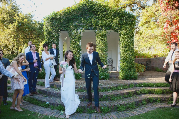 Garden Wedding with Lace Bridesmaid Dresses by Aglow Photography