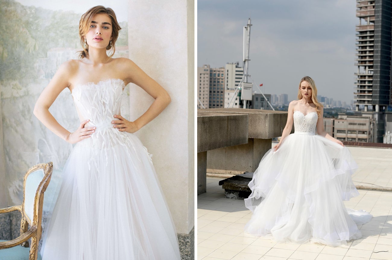 Wedding Dresses for Strawberry or Inverted Triangle Shape Brides