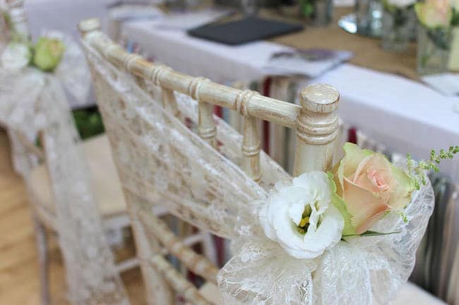 Lace Wedding Chair Decor from Etsy