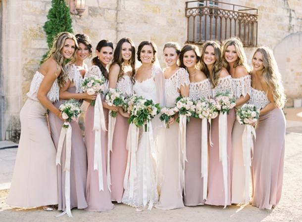 2 tone hot sale bridesmaid dresses