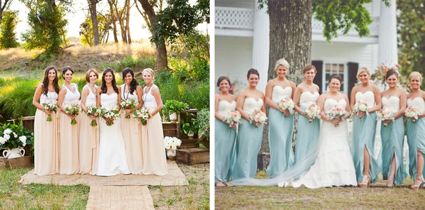 two tone bridesmaid dresses