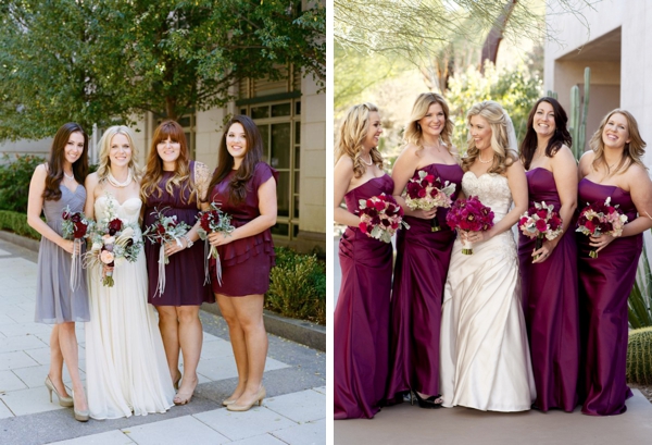 berry coloured bridesmaid dresses