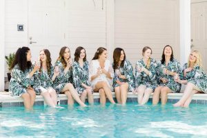 bridesmaid patterned robes for getting ready