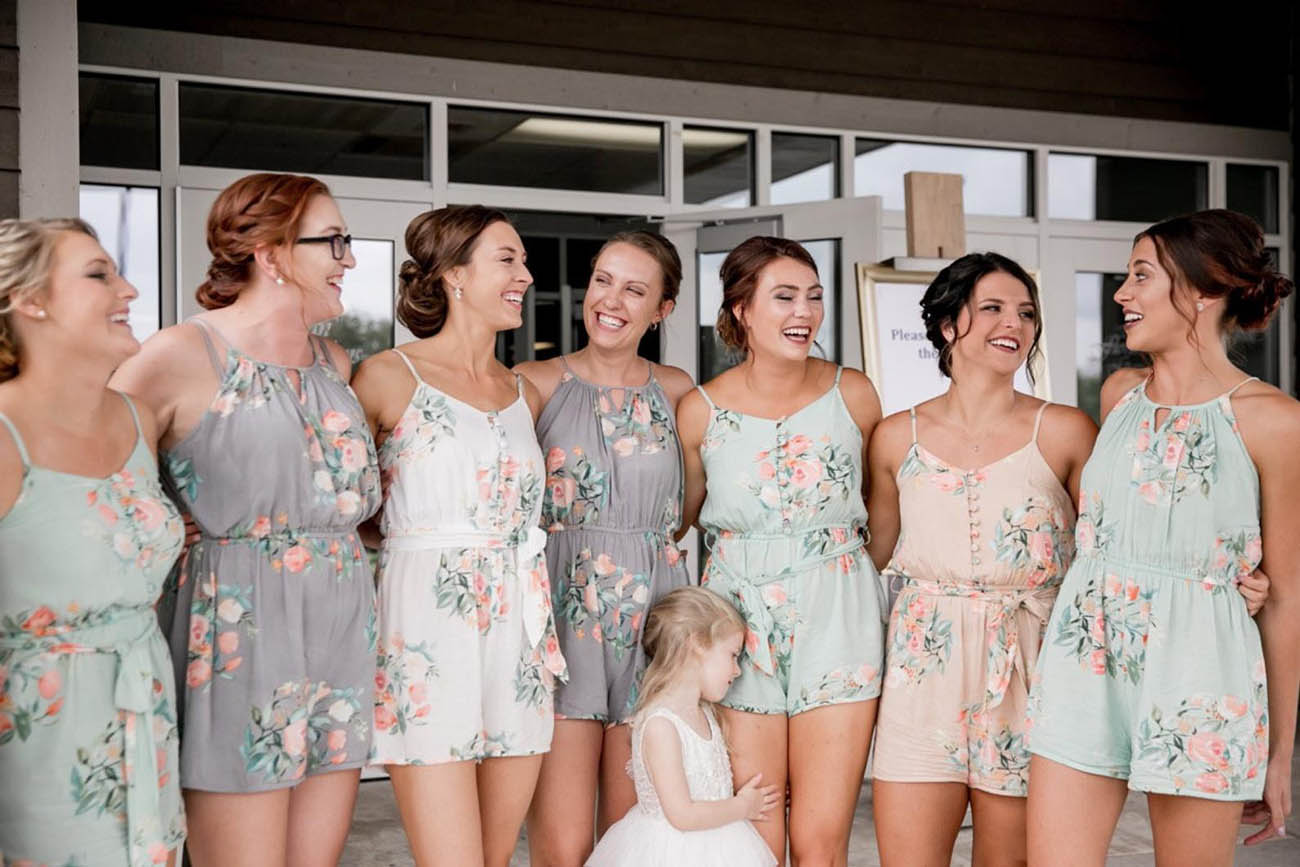 bridesmaid rompers for getting ready