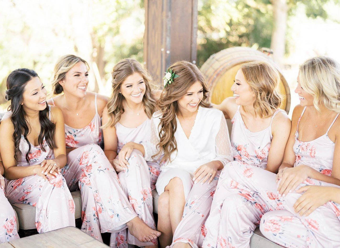 bridesmaid pajamas for getting ready