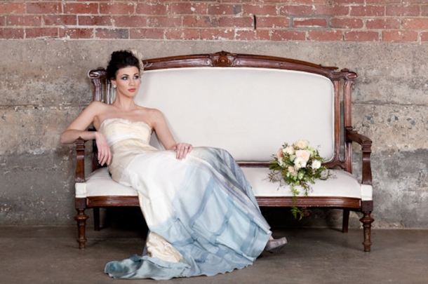 grey ombre wedding dress