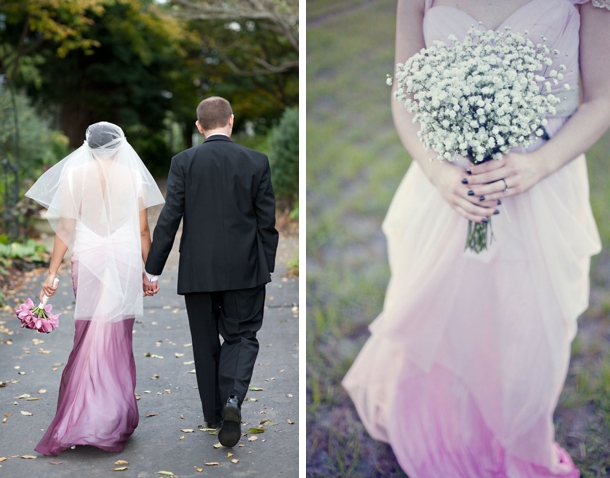 purple ombre wedding dress