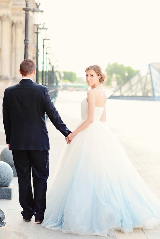 blue ombre wedding dress