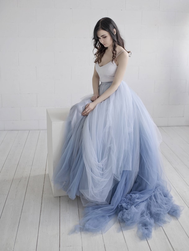 Dip Dye And Ombre Wedding Dresses 0963