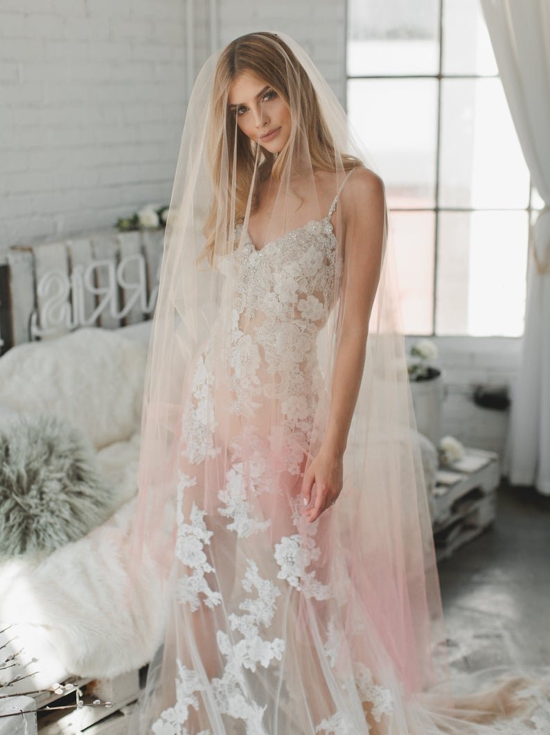 Pink ombre wedding outlet dress