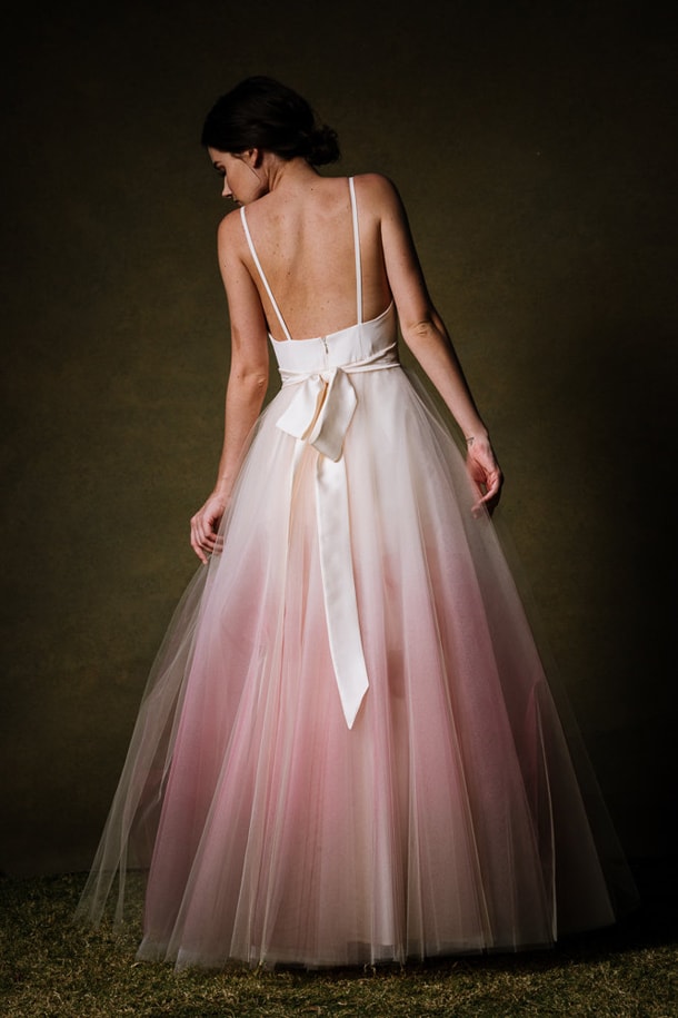 Blush ombre wedding dress sale