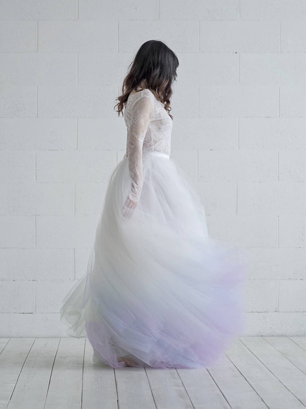 purple unicorn ombre wedding dress