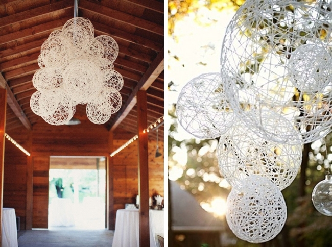 string globe installation wedding décor