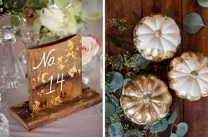 gold leaf table décor