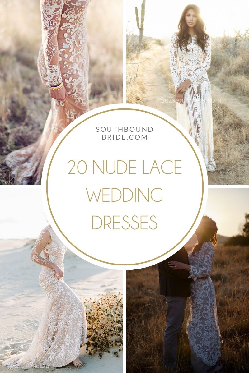nude lace wedding dresses