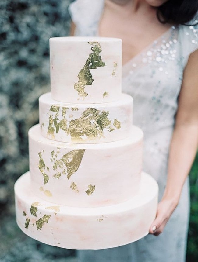 gold leaf luxury wedding cakes