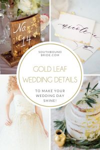 gold leaf wedding details