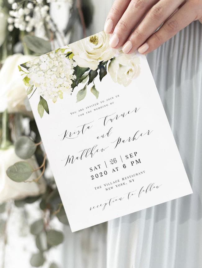 hydrangea wedding invitations