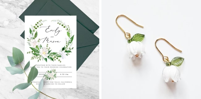 lily of the valley wedding invitations
