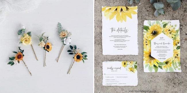 sunflower wedding invitations