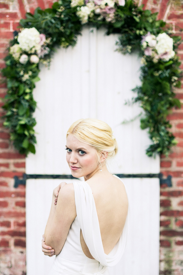 Bride in elegant cowl back dress | Credit: Anneli Marinovich (1)