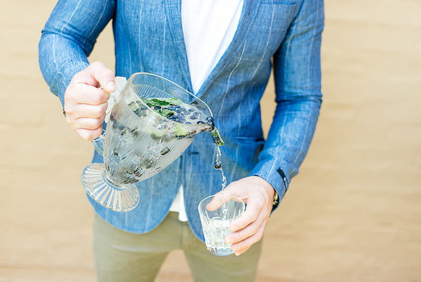 Groom in Denim Blazer with Blueberry Water | Credit: Leandri Kers | Featuring Miss Universe 2017 Demi-Leigh Nel-Peters