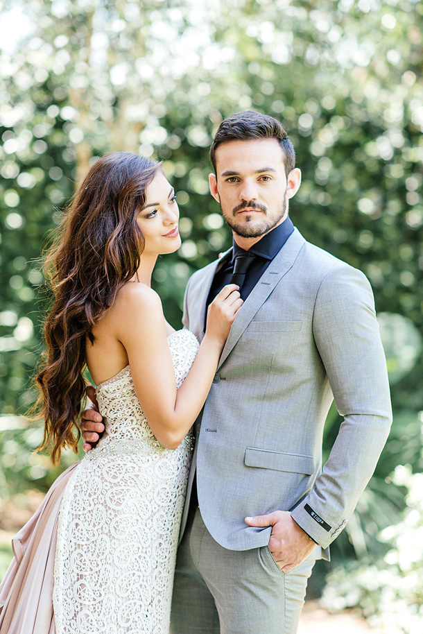 Glamorous Bride and Groom Portrait | Credit: Leandri Kers | Featuring Miss Universe 2017 Demi-Leigh Nel-Peters