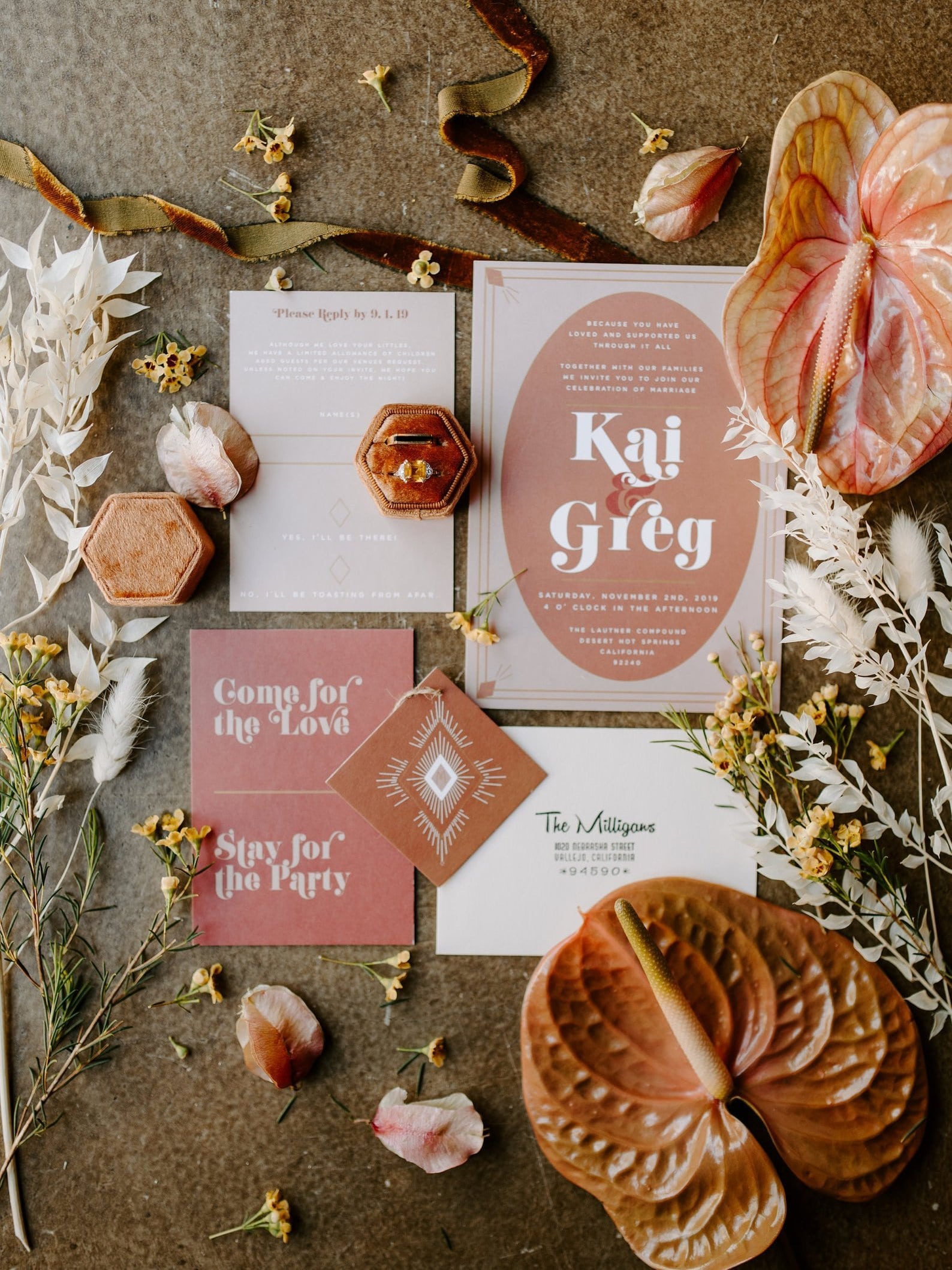 bohemian wedding invitation