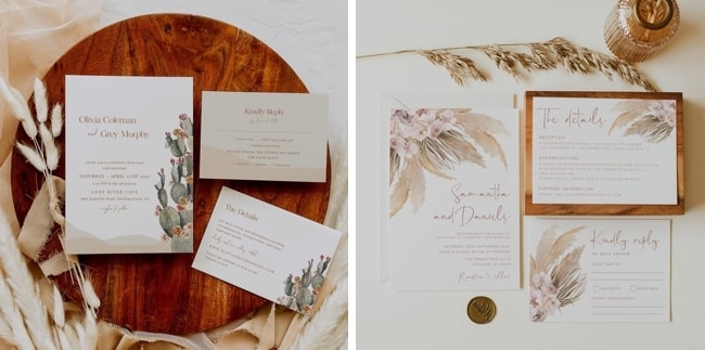 bohemian wedding invitation